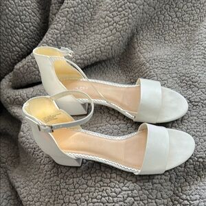 London Fog White Heeled Sandals